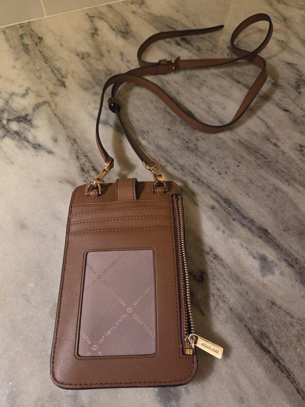 Michael Kors Brown Signature Phone Crossbody - Picture 2 of 10